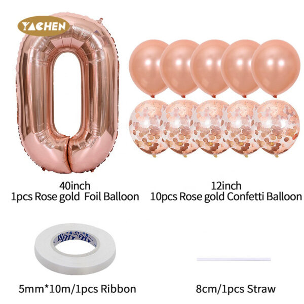 Ballongset i rosa guld -02