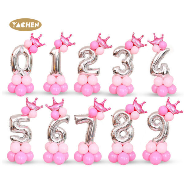 crown number balloon set