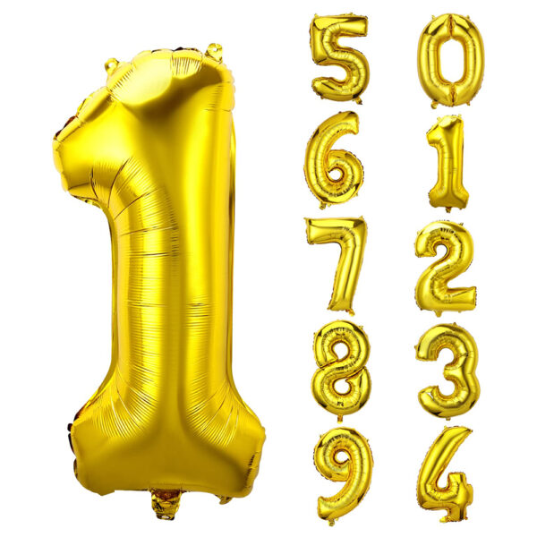 gold number balloon