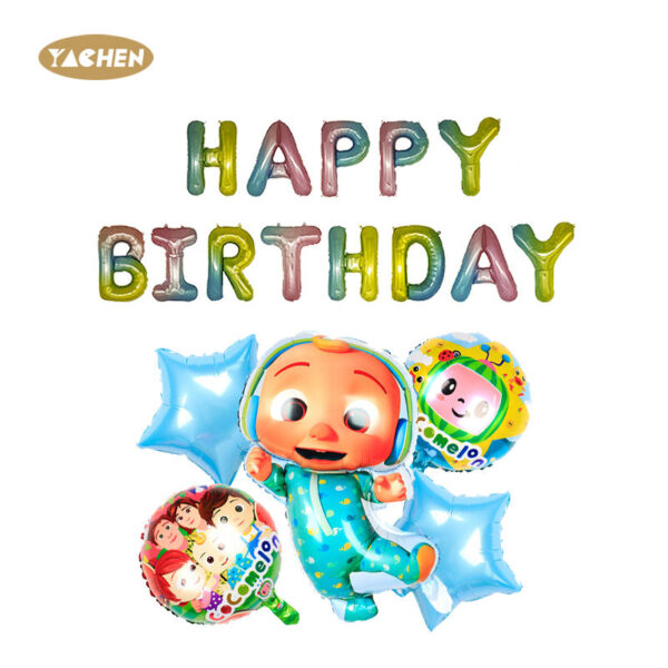 happy birthday foil balloon set