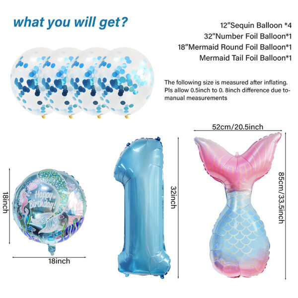 mermaid number balloon set -02