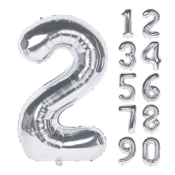 silver foil number balloon