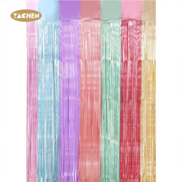 Bright Colorful Foil Fringe Curtain-1