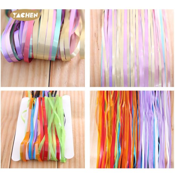 Bright Colorful Foil Fringe Curtain-2