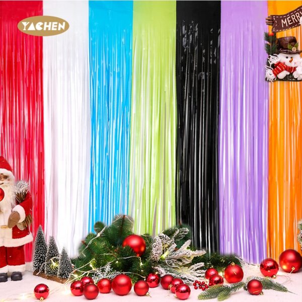 Bright Colorful Foil Fringe Curtain-4