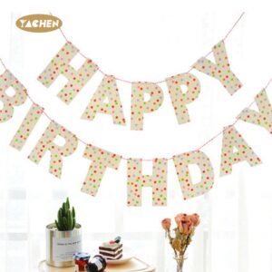 Pancarta de feliz cumpleaños con manchas de flores-1