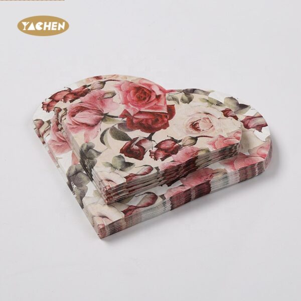 Rose Print Heart Napkins-1