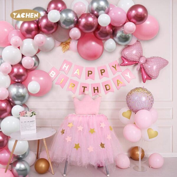 pink balloon garland arch kit