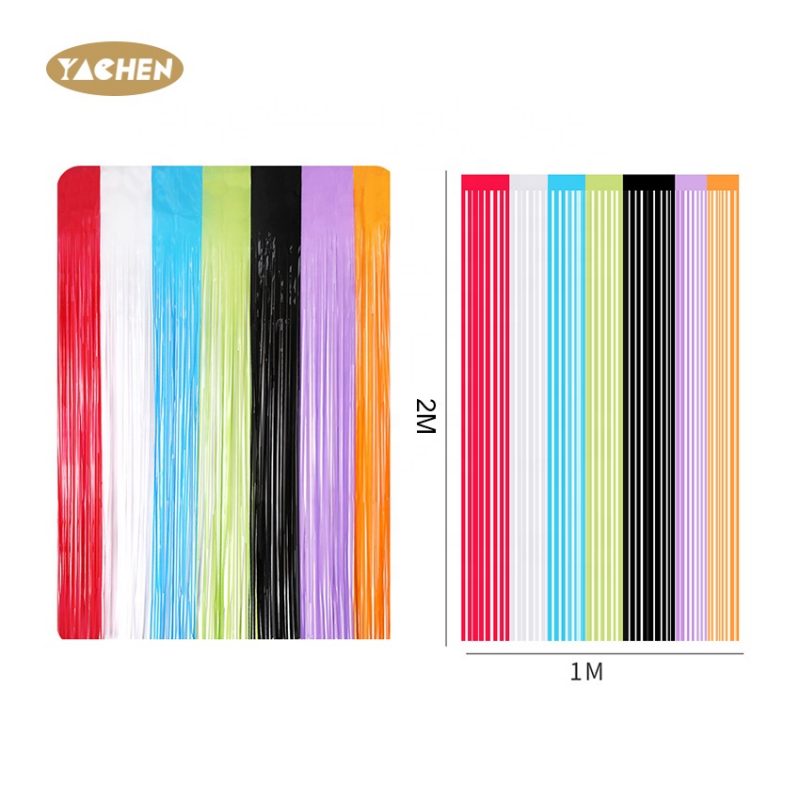 Bright Colorful Foil Fringe Curtain-5