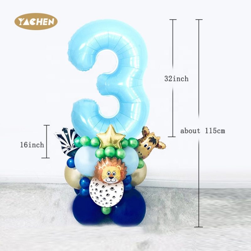 blue number balloon set