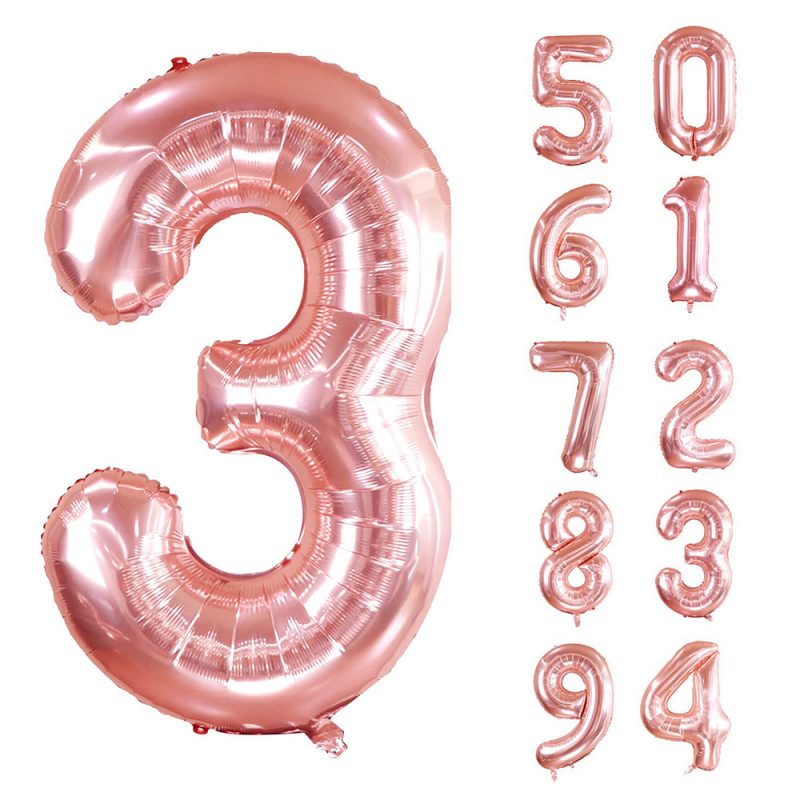 rose gold foil number balloon